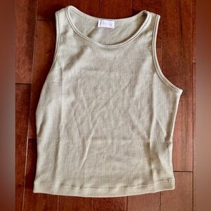 NWOT Pink Lily Beige Ribbed Tank Top
